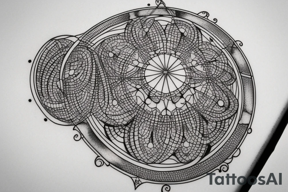 Circles, fine lines, astrology tattoo idea