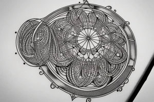 Circles, fine lines, astrology tattoo idea