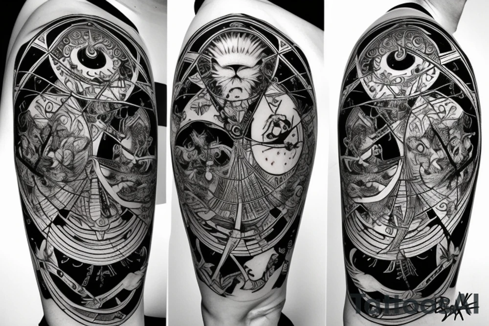 astrology, fine lines, spritual tattoo idea