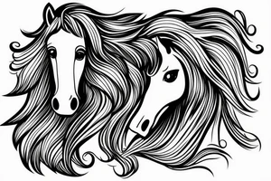 A horse head fading away into wisps like the wind tattoo idea