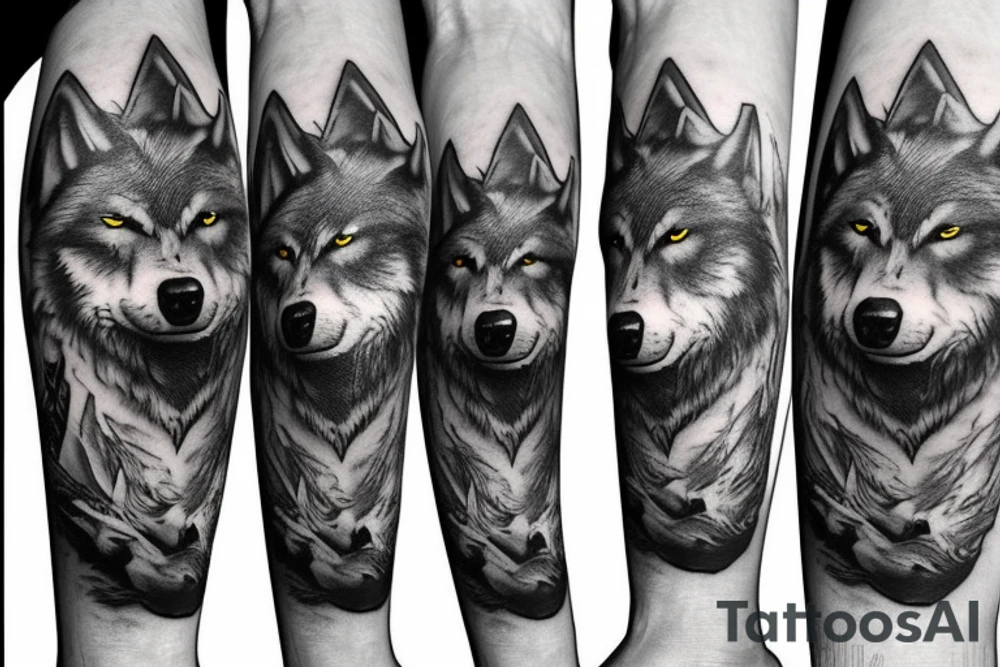 Pack of wolves in the woods tattoo idea