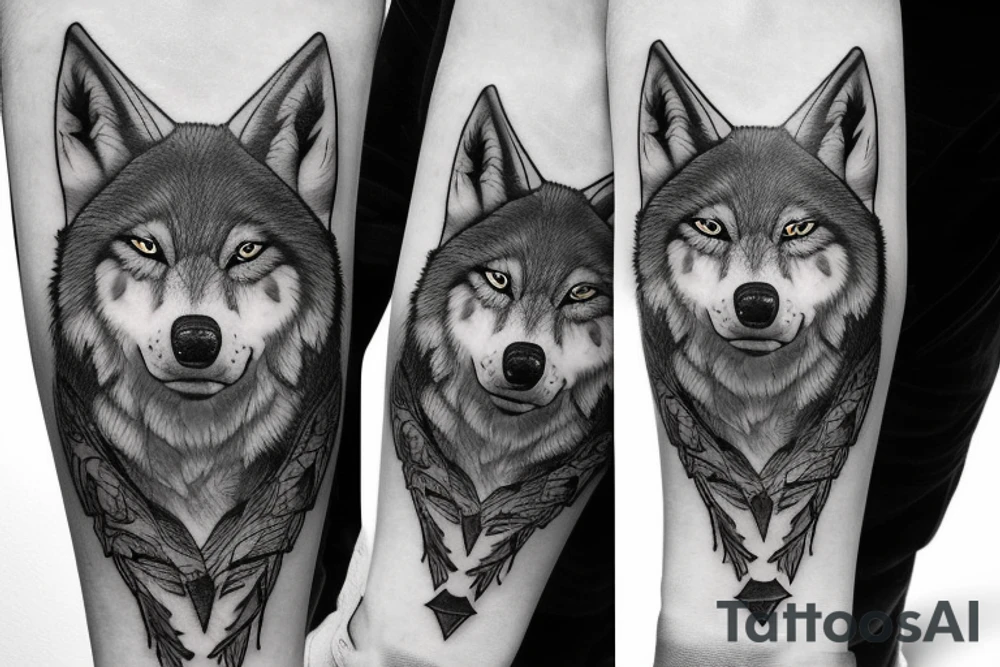 Pack of wolves in the woods tattoo idea
