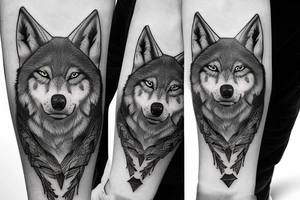 Pack of wolves in the woods tattoo idea