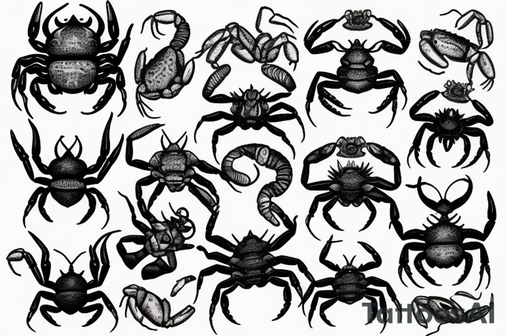 Crab and scorpion tattoo idea