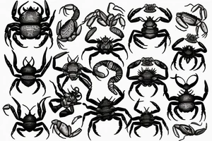 Crab and scorpion tattoo idea