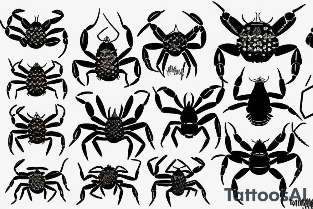 Crab and scorpion tattoo idea