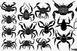 Crab and scorpion tattoo idea