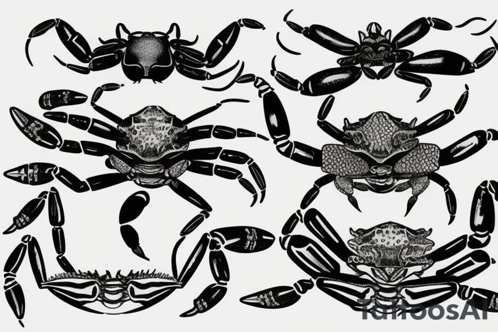 Crab and scorpion tattoo idea