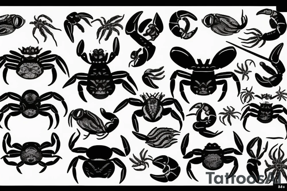 Crab and scorpion tattoo idea