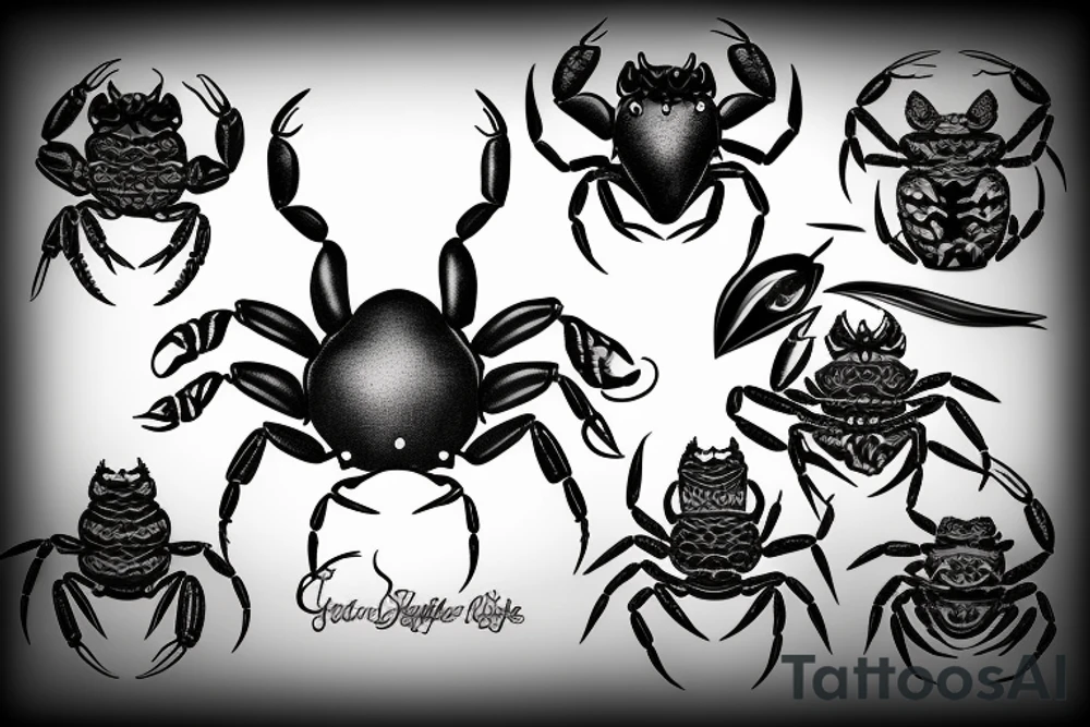 Crab and scorpion tattoo idea