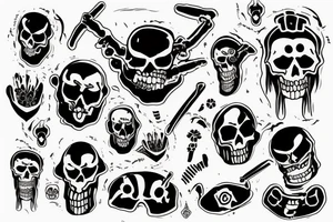 Totenkopf mit Sanduhr als augen tattoo idea