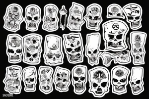 Totenkopf mit Sanduhr als augen tattoo idea