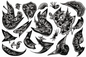 fleeting crows and rafflesia tattoo idea
