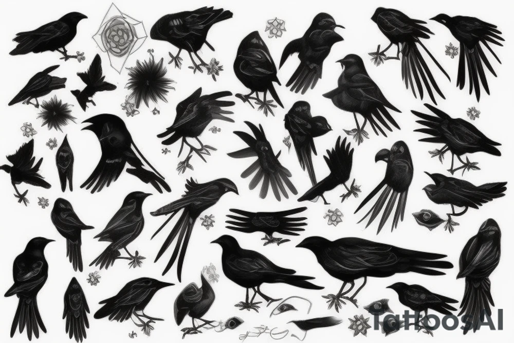 fleeting crows tattoo idea