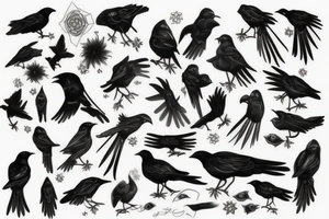 fleeting crows tattoo idea