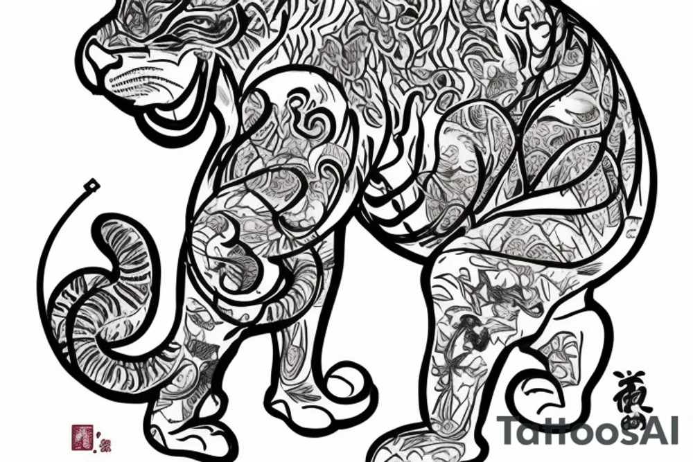 travel/family themed one. A tiger chilling in a tub for Bangkok and my mom's zodiac, a rabbit letting go of a 孔明灯 for dads zodiac and Taiwan, and a monkey with glasses holding a coconut for my sisters zodiac and Vietnam tattoo idea