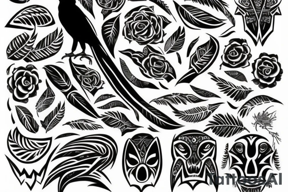 crow symbolizing new beginings and d
eath tattoo idea