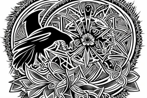 crow symbolizing new beginings and d
eath tattoo idea