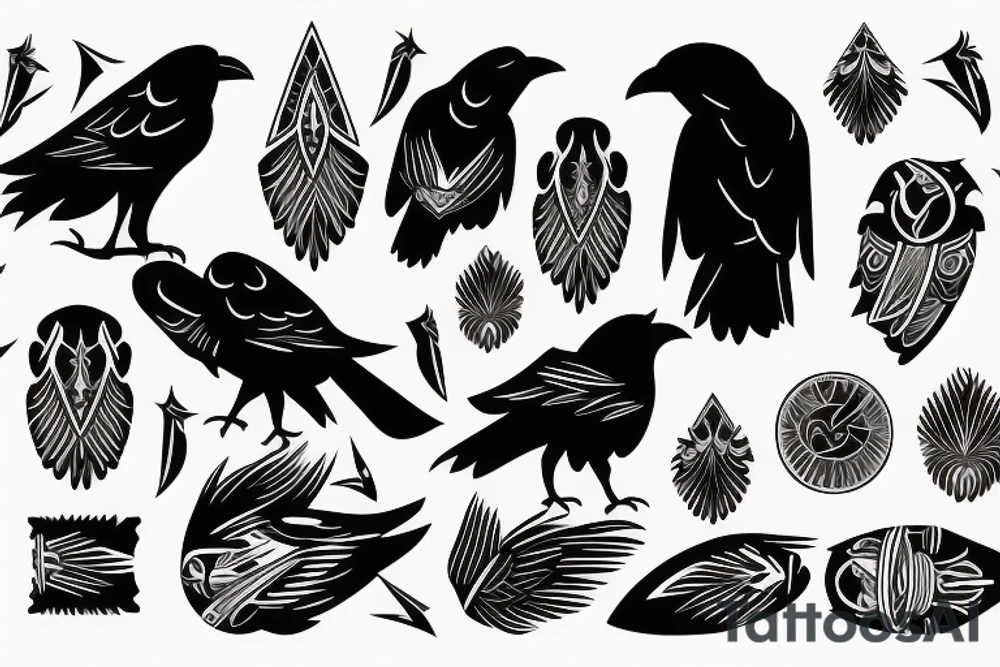 crow symbolizing new beginings and d
eath tattoo idea