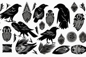 crow symbolizing new beginings and d
eath tattoo idea
