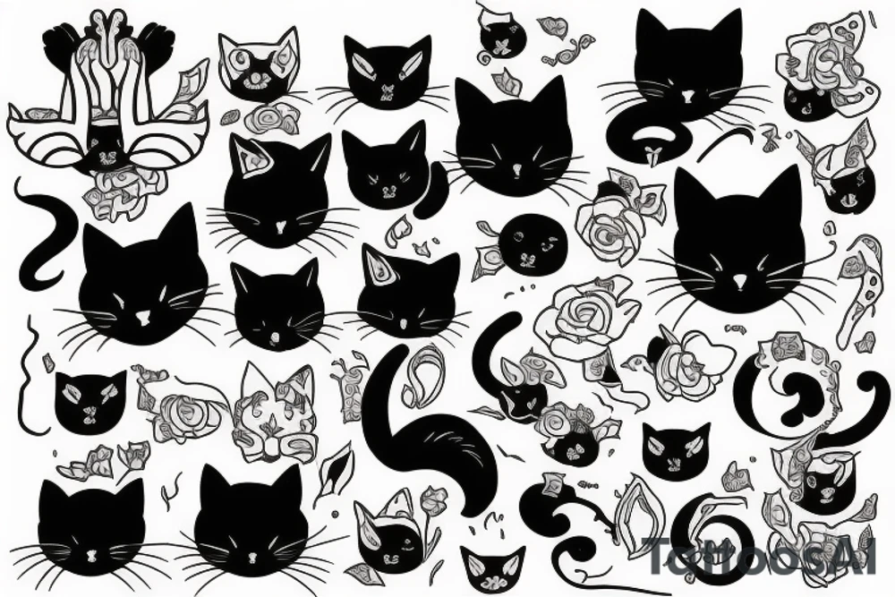 black cat tattoo idea