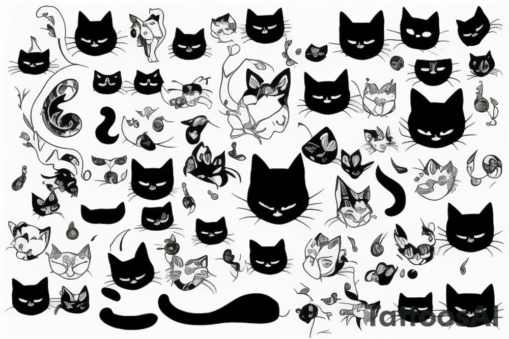 black cat tattoo idea