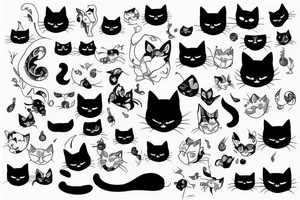 black cat tattoo idea