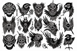 crow symbolizing new beginings and death tattoo idea