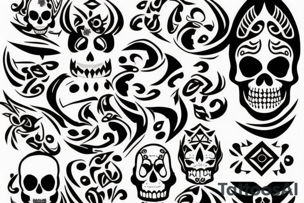sun skull tattoo idea