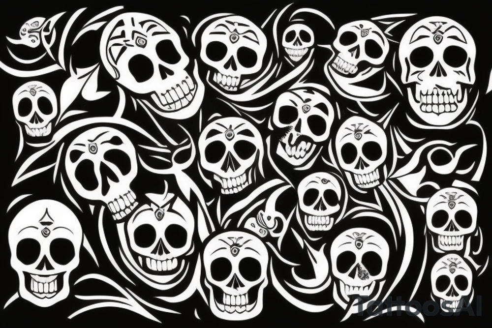 sun skull tattoo idea