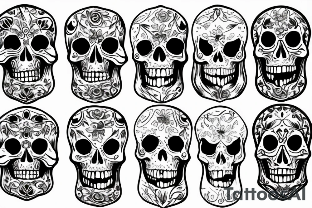 sun skull tattoo idea