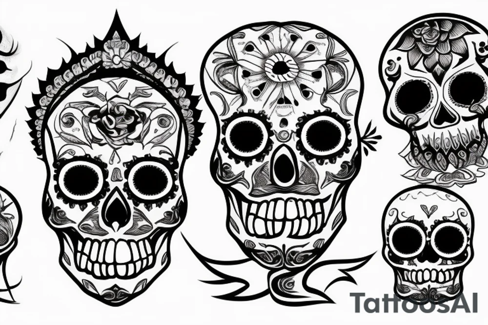 sun skull tattoo idea