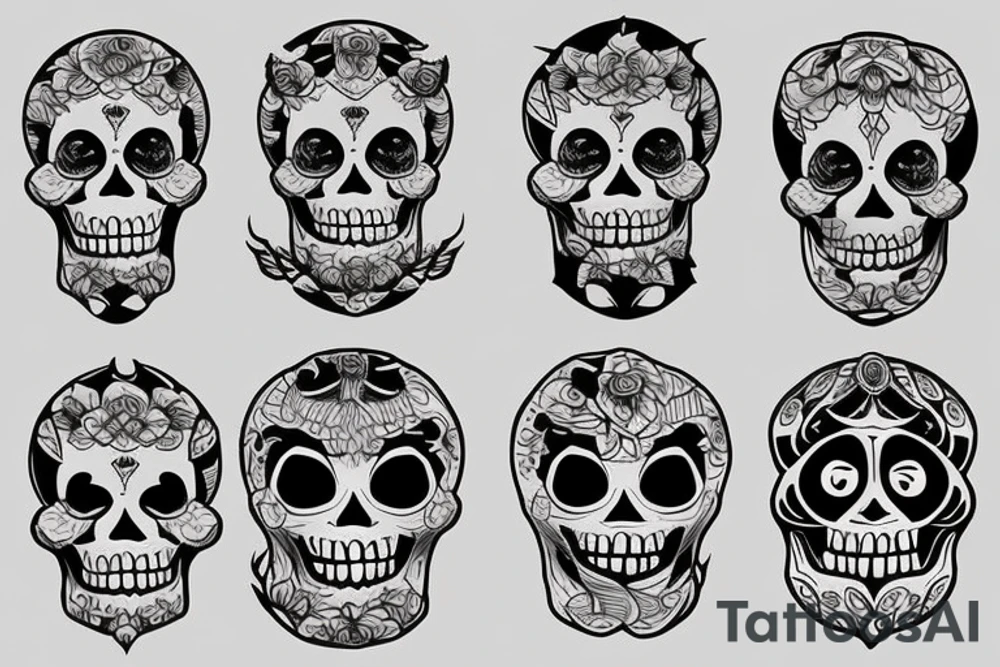 sun skull tattoo idea
