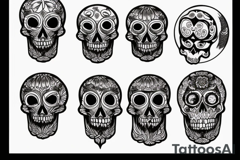 sun skull tattoo idea