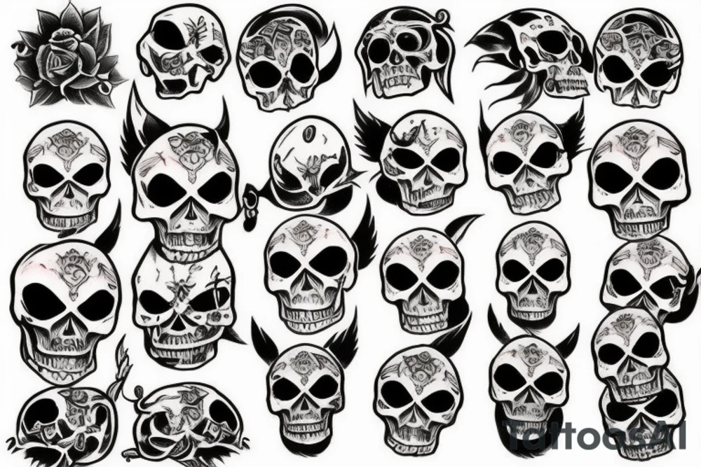 evil skull tattoo idea