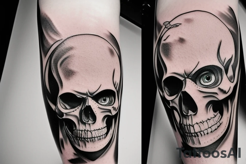 evil skull tattoo idea