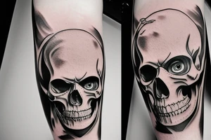 evil skull tattoo idea