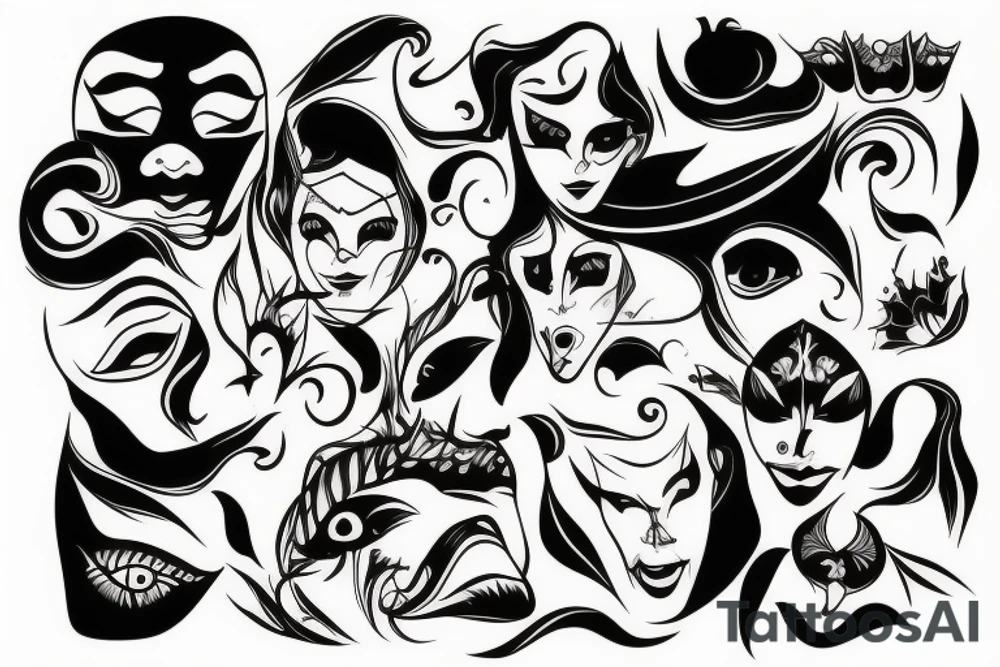 drama mask tattoo idea