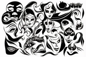 drama mask tattoo idea