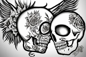 angel skull kind caring tattoo idea