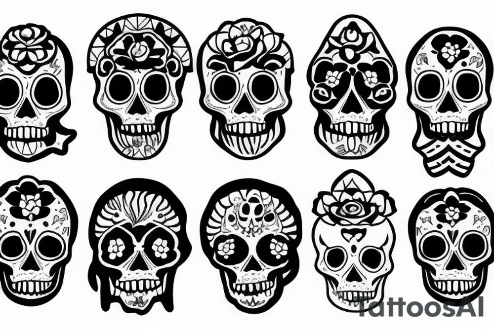 happy sun skull tattoo idea