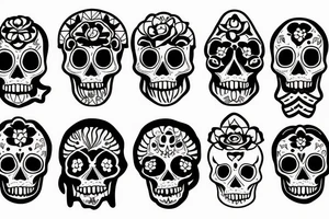 happy sun skull tattoo idea