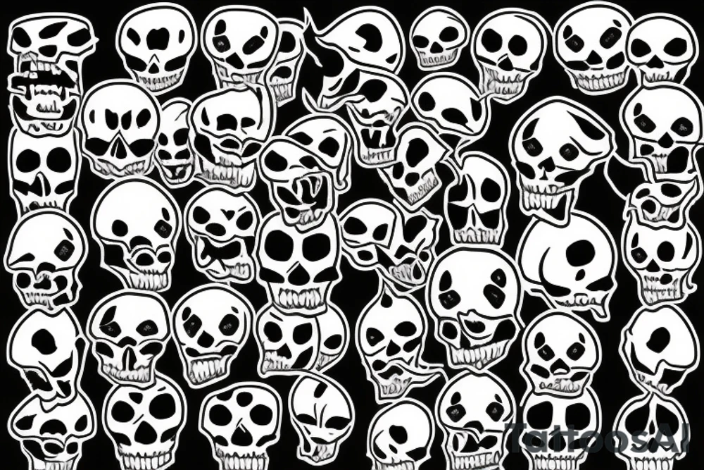 happy sun skull tattoo idea
