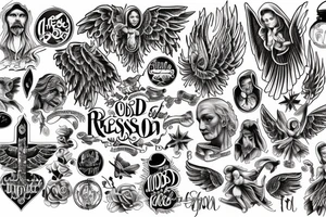 religion, god, angel, blessed, hope, sleeve tattoo idea