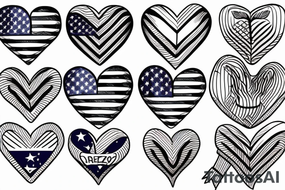 Heart with Brazilian and American flag split tattoo idea