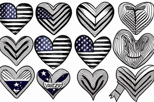 Heart with Brazilian and American flag split tattoo idea