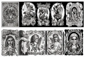 religion, god, angel, blessed, hope, full sleeve tattoo idea
