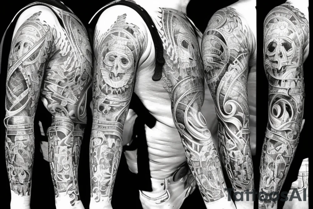 religion, full sleeve tattoo idea