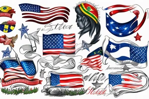 Brazilian and American flag tattoo idea