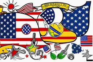 Brazilian and American flag tattoo idea